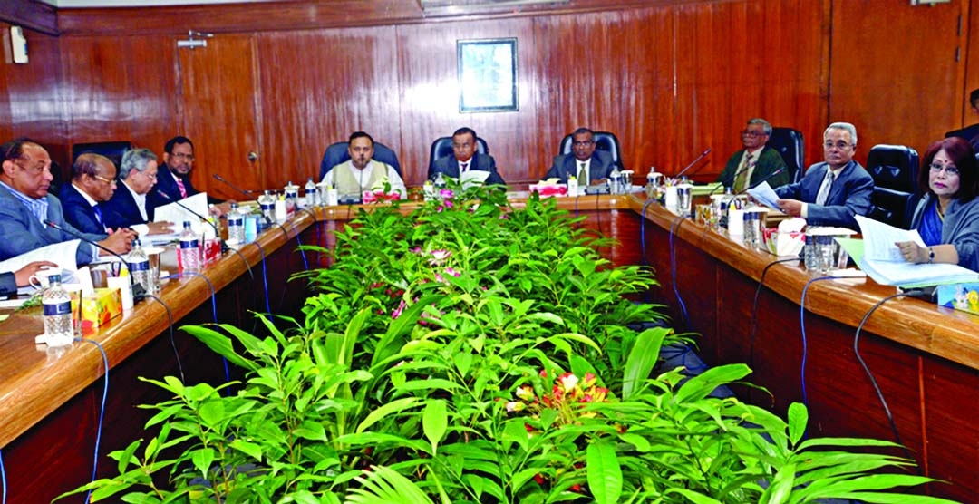 Md Nurun Newaz Salim, Chairman of NCC Bank Ltd presiding over a meeting of the Board of Directors of the bank at its head office recently.