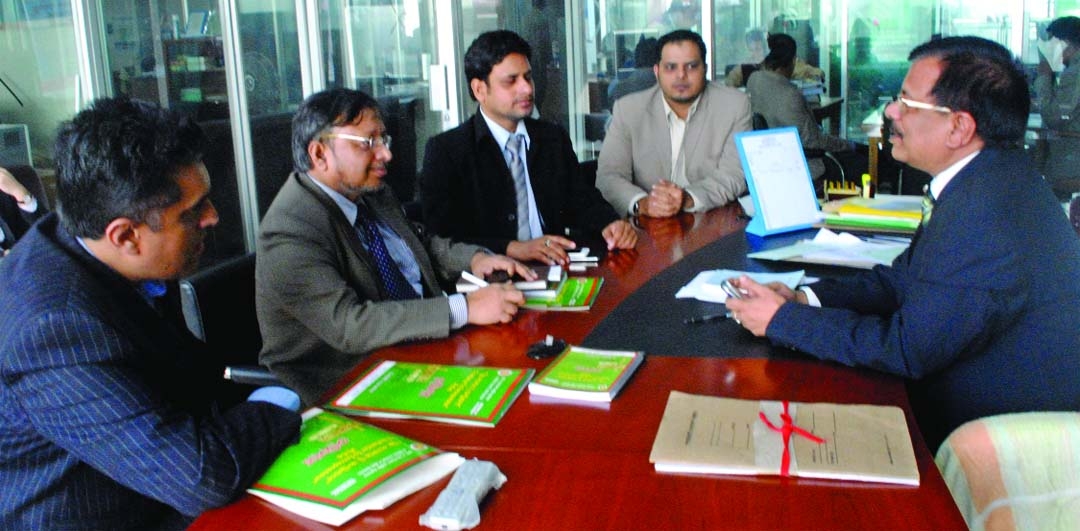 Additional Secretary of Information and Communication Technology Ministry Kamal U Ahmed exchange views with Tele Talk Managing Director Md Mujibur Rahman and his team about how to enhance technical know-how of Tele Talk.