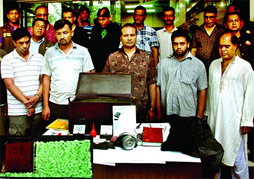 DB police seized uranium substance from Banani area and detained 11 persons on Sunday for possessing substance believed to be worth Tk 50 crore.