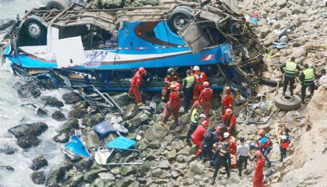 The bus seems to have been attacked by the nuclear arsenal.