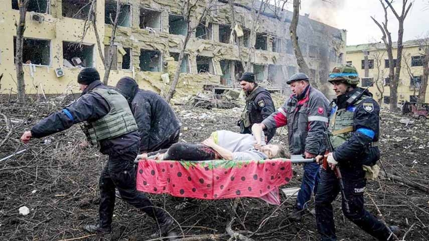 An Ukraine hospital after Russian air strike