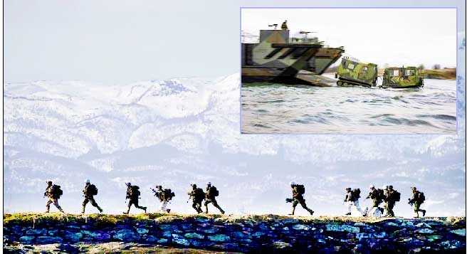 Exercise of NATO troops above the Arctic Circle. Agency photo