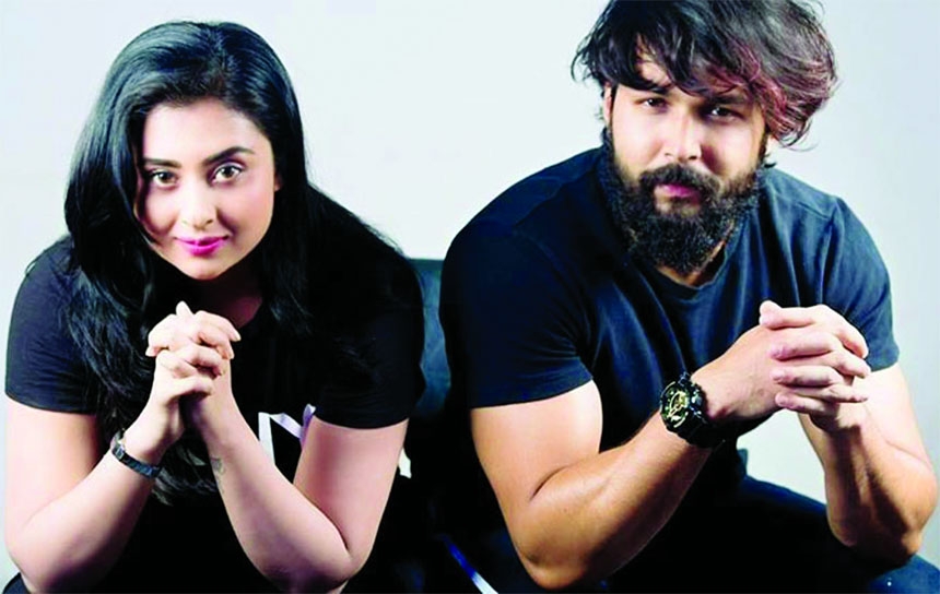 Bubly and Ador in a photo session on the set of movie Talash