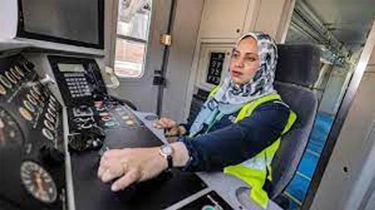 The first woman train driver of Egypt.