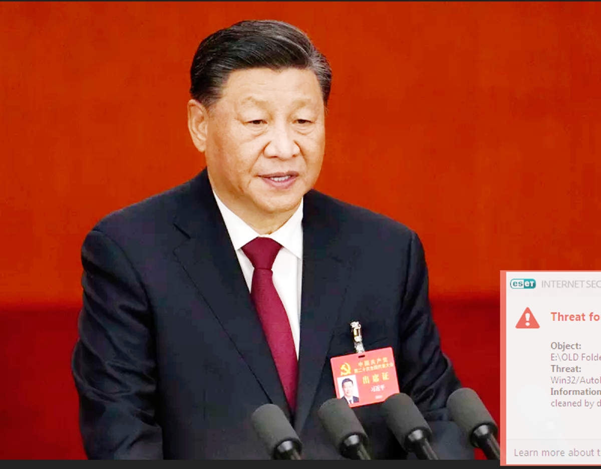 Chinese President Xi Jinping delivers a speech during the opening ceremony of the 20th National Congress of China's ruling Communist Party at the Great Hall of the People in Beijing on Sunday. Agency photo