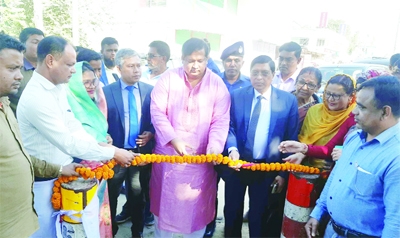 State Minister for Youth and Sports Alhaj Md Jahid Ahsan Rasel MP inaugurates foundation stone of the Sheikh Russel square at Thakurgaon district on Friday.