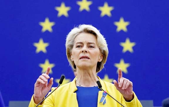 European Union Commission President Ursula von der Leyen, addressing Canada's parliament on Tuesday during a visit to bolster support for Ukraine, said Europe would never accept Russian threats to its security on Wednesday. Agency photo